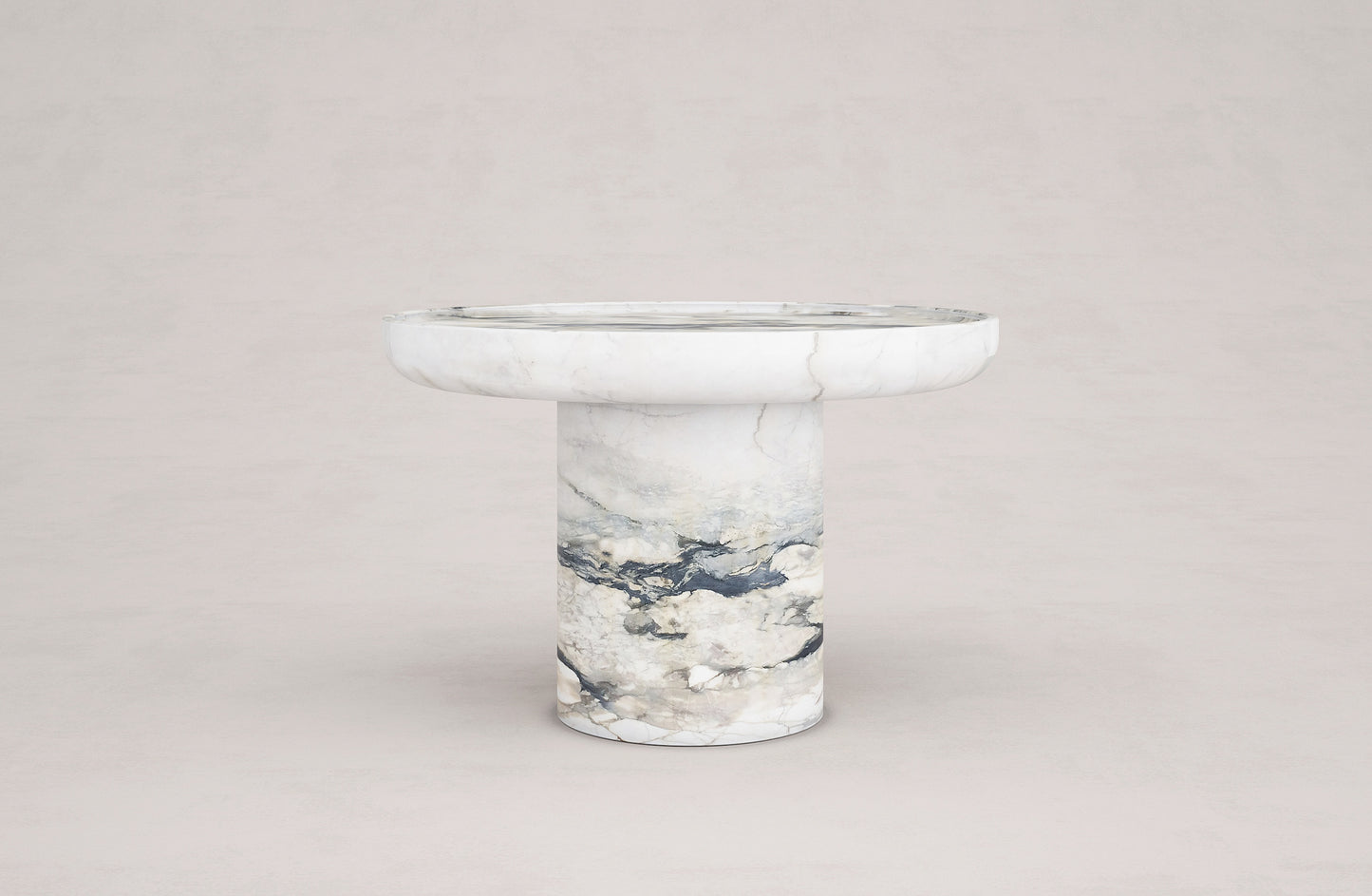 Trento white marble side table by Eden Stone Designs