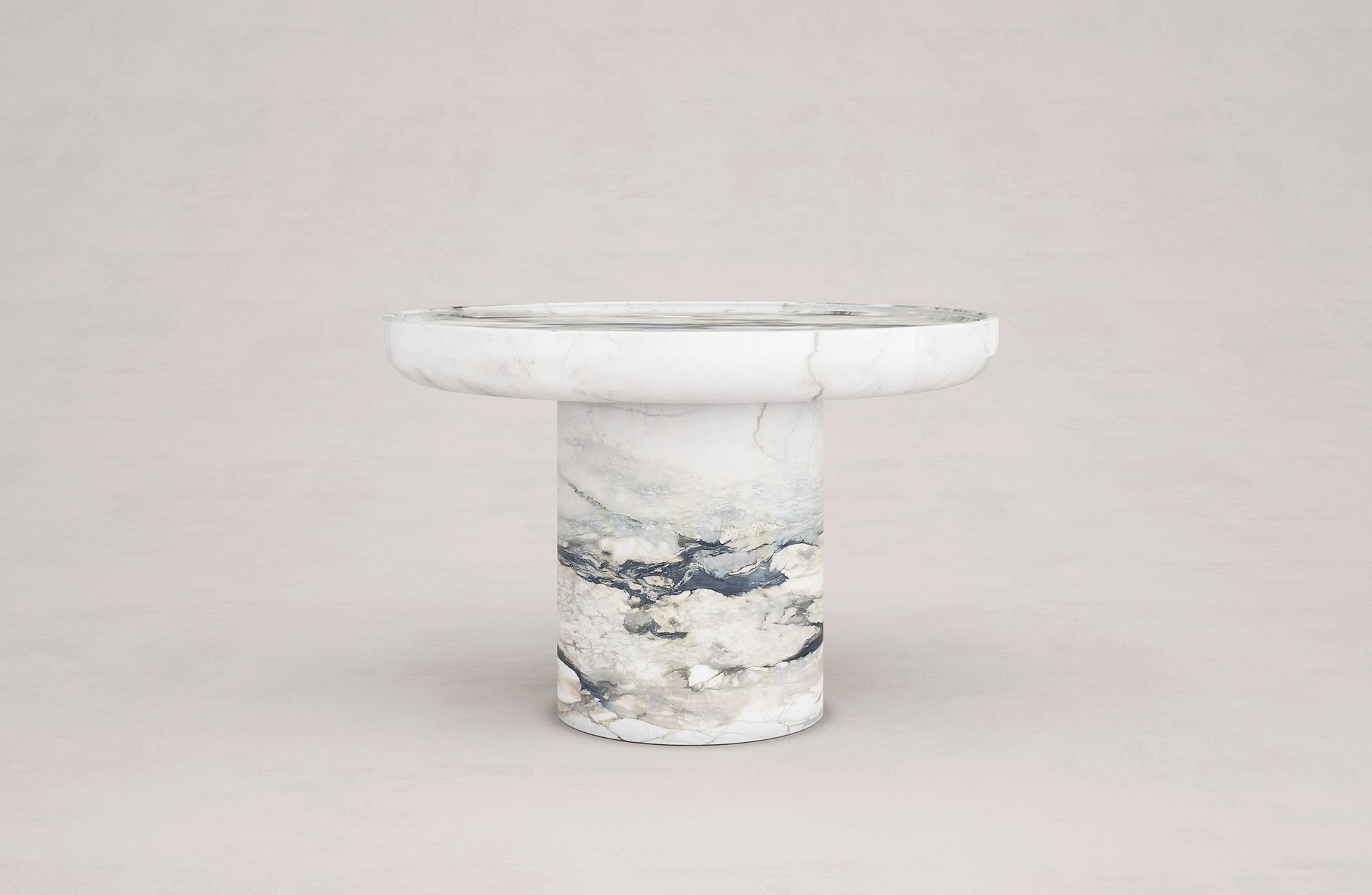 Trento white marble side table by Eden Stone Designs