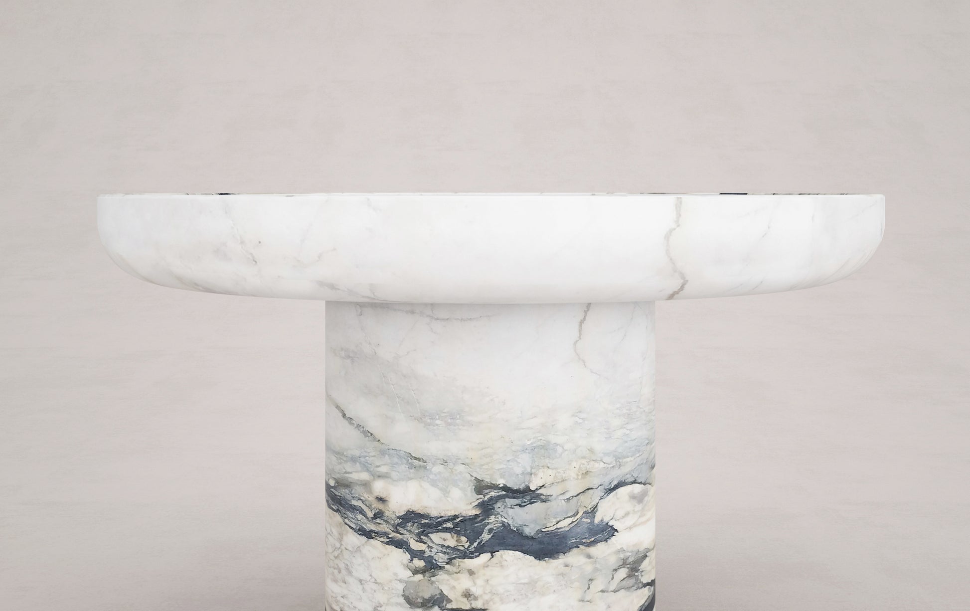 Trento white marble side table by Eden Stone Designs