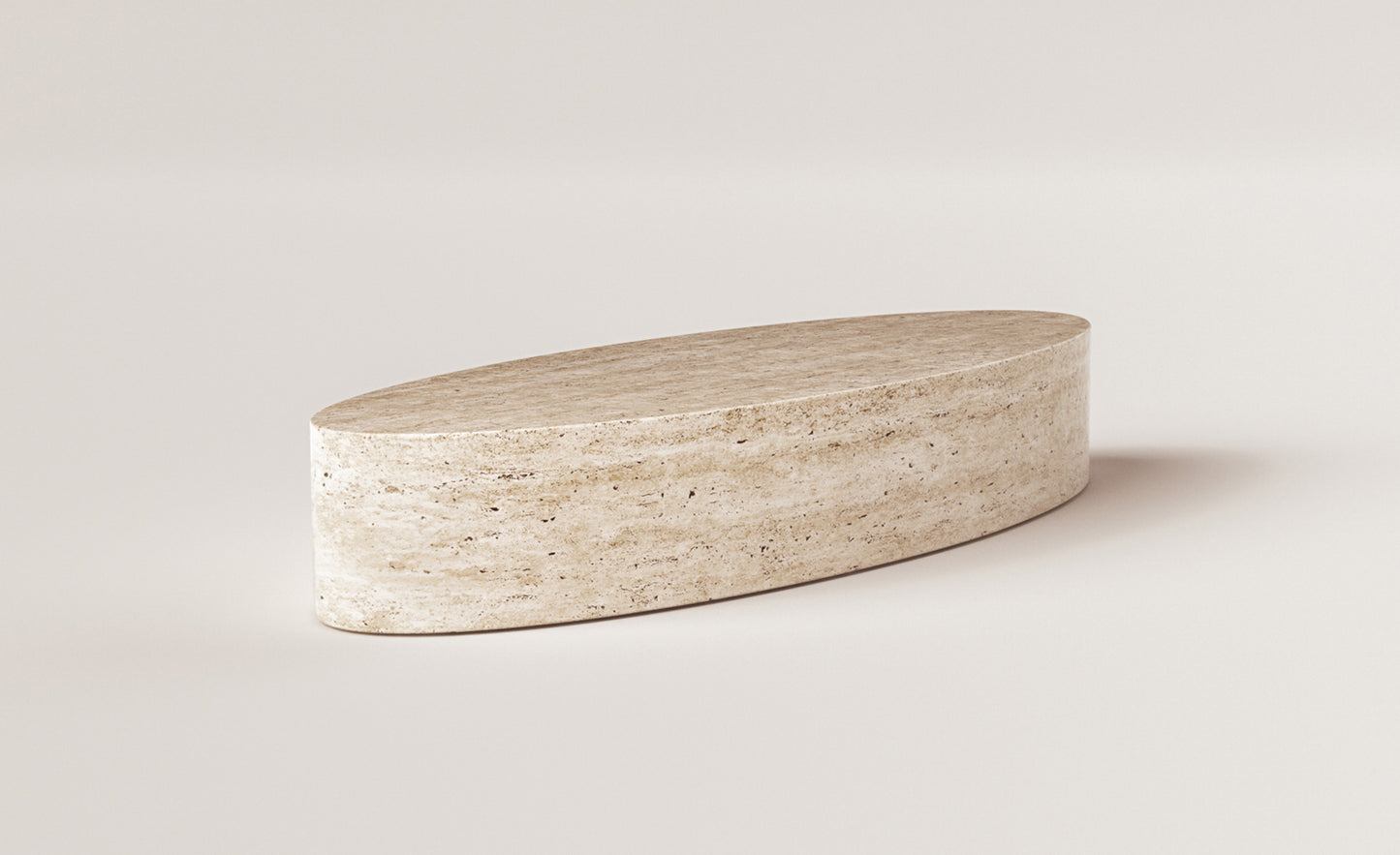 Vicenza oval travertine coffee table sculptural natural stone furniture