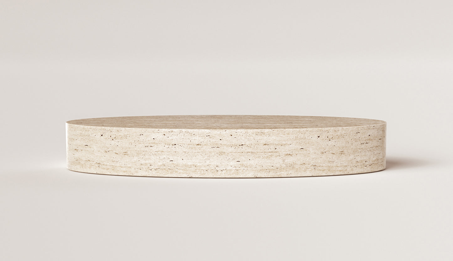 Vicenza round travertine coffee table minimalist natural stone furniture
