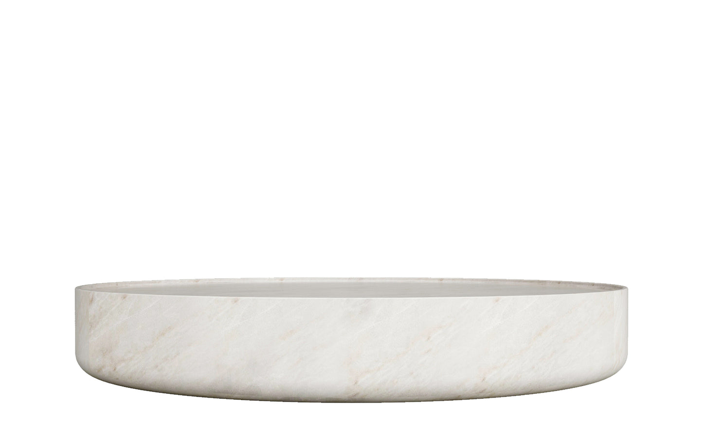 Vicenza round travertine coffee table minimalist sculptural stone design Eden Stone Designs