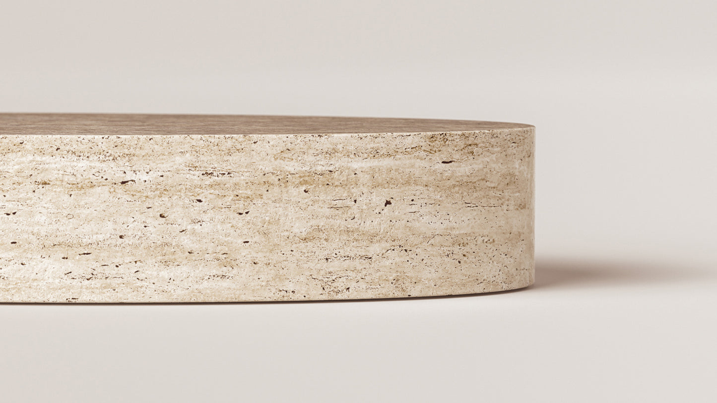 travertine coffee table natural stone surface Vicenza table